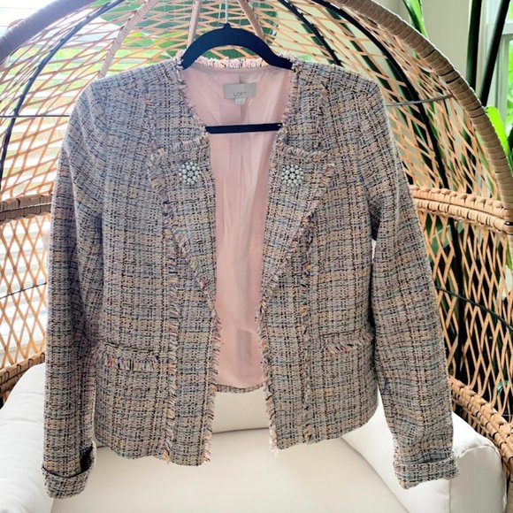 LOFT Jackets & Blazers - Loft Tweed Frayed Spring Blazer